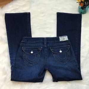 True Religion BECKY Dark Wash Jeans Sz 31 x 33.5